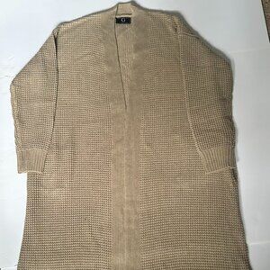 G by Giuliana Waffle Knit Duster Cardigan Color Tan XXS NWOT